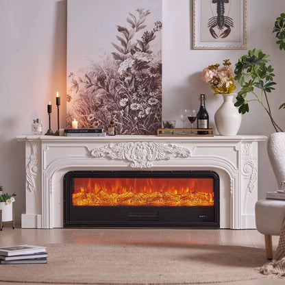Aihm-Lon Classic Electric Fireplace with Elegant and Exquisite Relief Patterns 71”