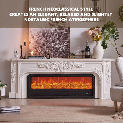Aihm-Lon Classic Electric Fireplace with Elegant and Exquisite Relief Patterns 71”