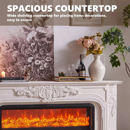 Aihm-Lon Classic Electric Fireplace with Elegant and Exquisite Relief Patterns 71”