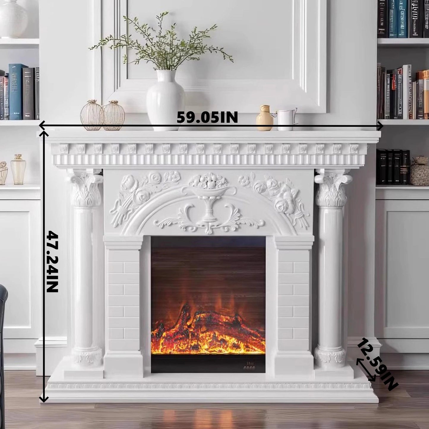 Aihm-Lon Decorative Electric Fireplace with Superb Craftsmanship 59”