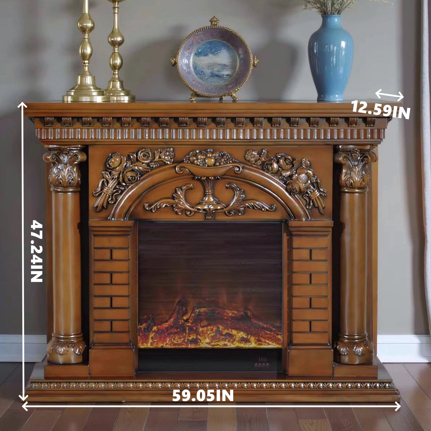 Aihm-Lon Decorative Electric Fireplace with Superb Craftsmanship 59”