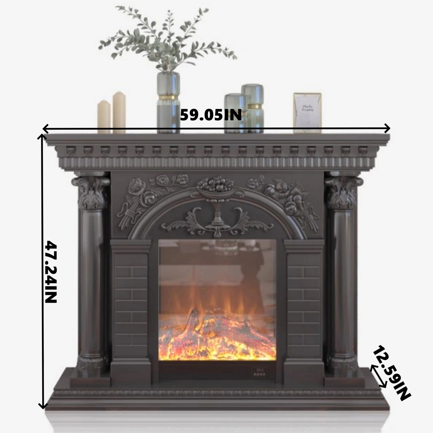Aihm-Lon Decorative Electric Fireplace with Superb Craftsmanship 59”