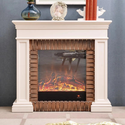 Aihm-Lon Electric Fireplace Faux Antique Wooden Edging Design 47”