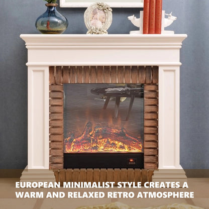 Aihm-Lon Electric Fireplace Faux Antique Wooden Edging Design 47”