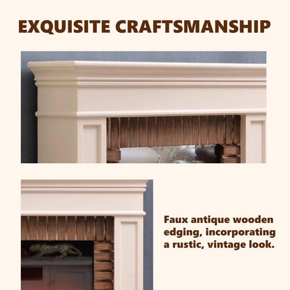 Aihm-Lon Electric Fireplace Faux Antique Wooden Edging Design 47”