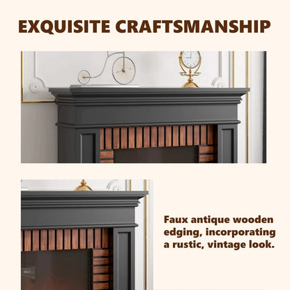Aihm-Lon Electric Fireplace Faux Antique Wooden Edging Design 47”
