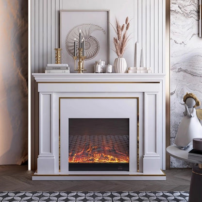 Aihm-Lon American Electric Fireplace Light Luxury Style Golden Border Design 59”