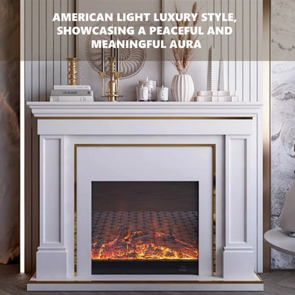 Aihm-Lon American Electric Fireplace Light Luxury Style Golden Border Design 59”