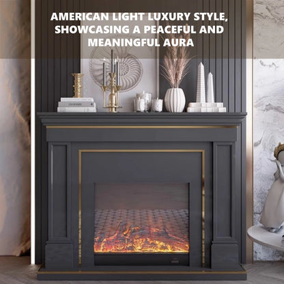 Aihm-Lon American Electric Fireplace Light Luxury Style Golden Border Design 59”