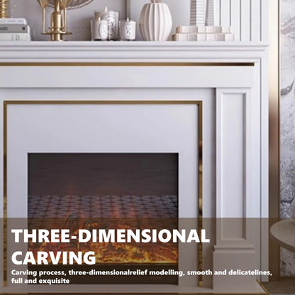 Aihm-Lon American Electric Fireplace Light Luxury Style Golden Border Design 59”