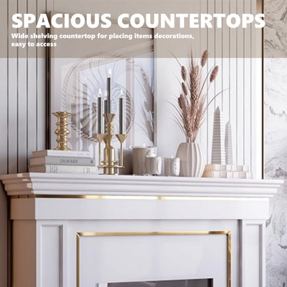 Aihm-Lon American Electric Fireplace Light Luxury Style Golden Border Design 59”