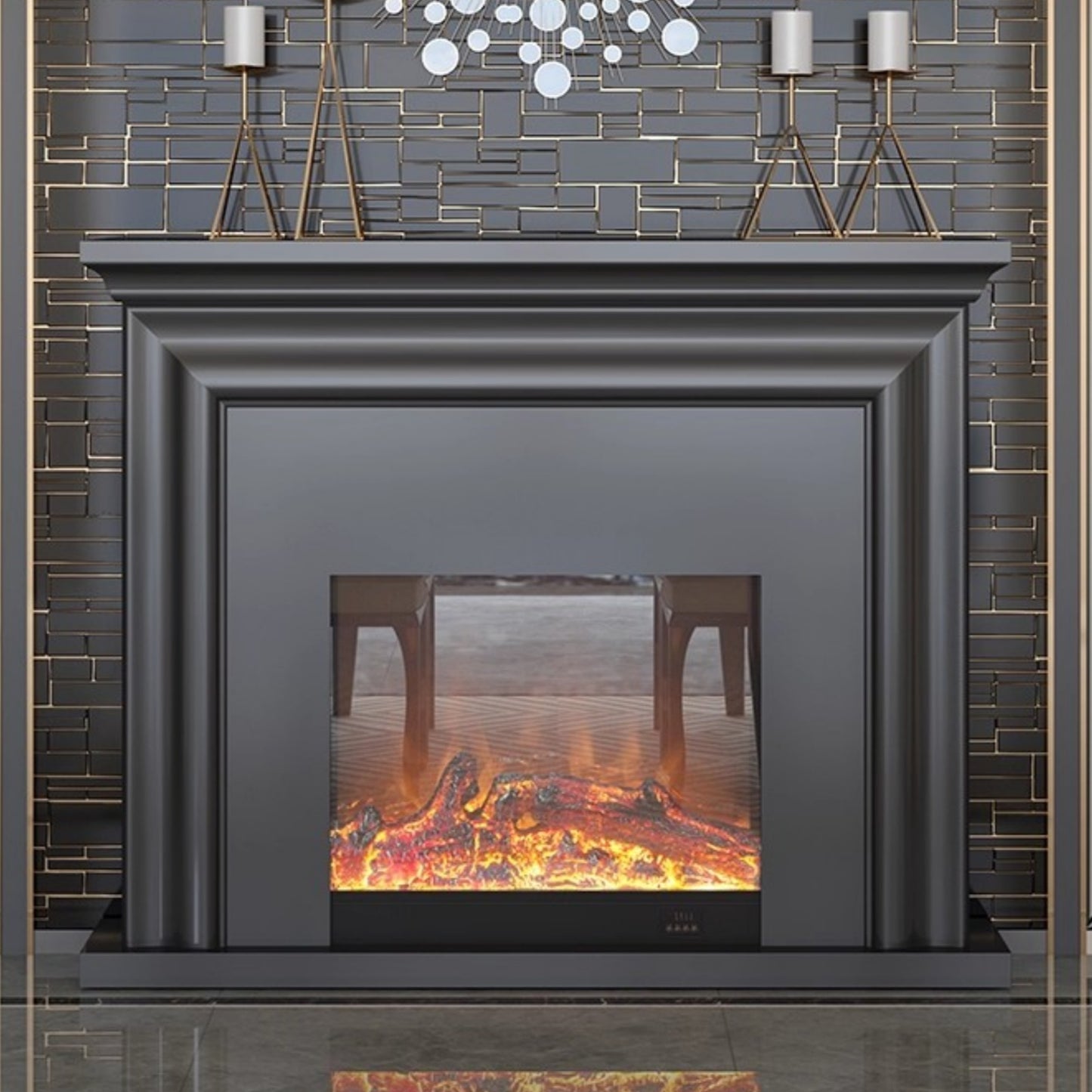 Aihm-Lon Exquisite Electric Fireplace Three-dimensional Frame Design 39”-59”