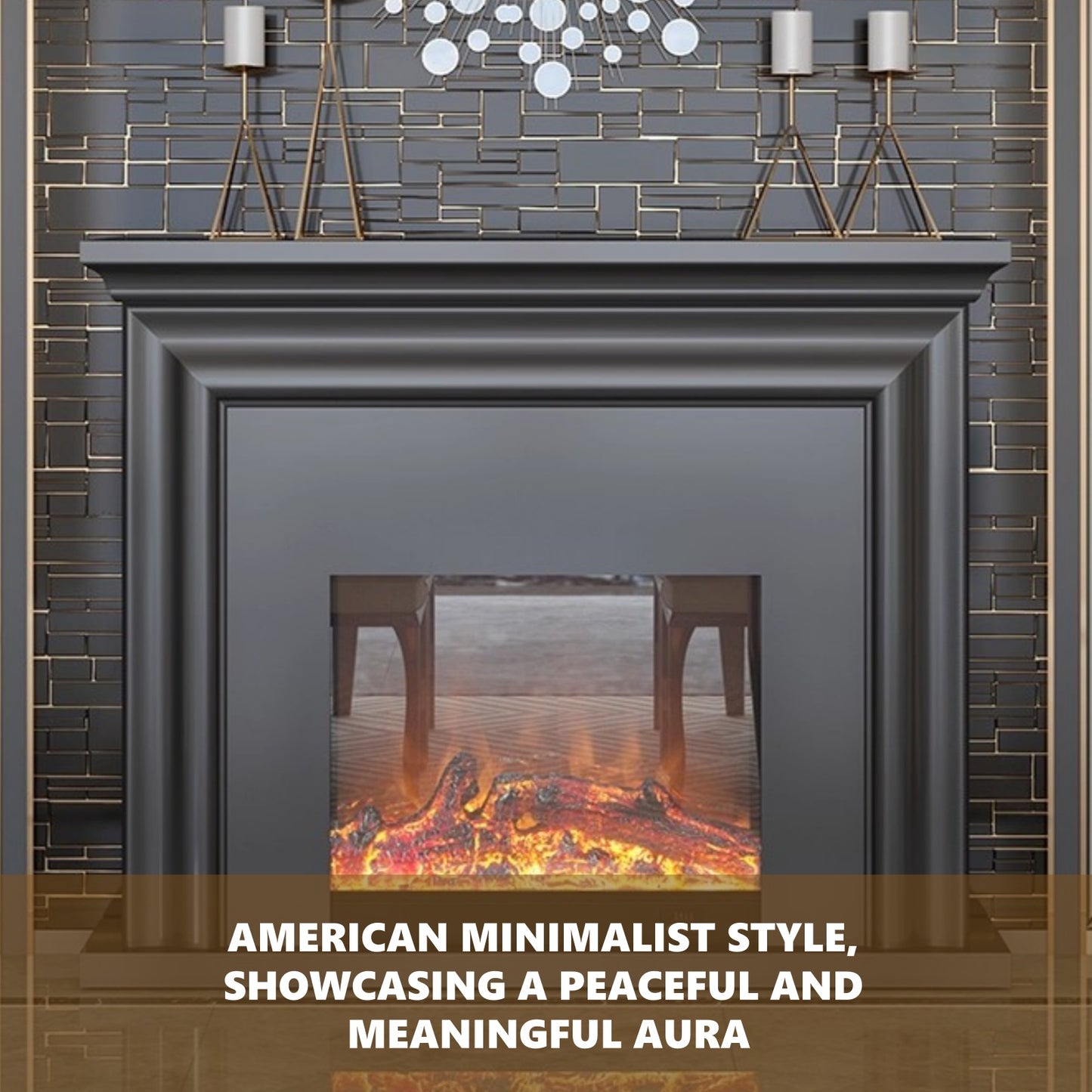 Aihm-Lon Exquisite Electric Fireplace Three-dimensional Frame Design 39”-59”