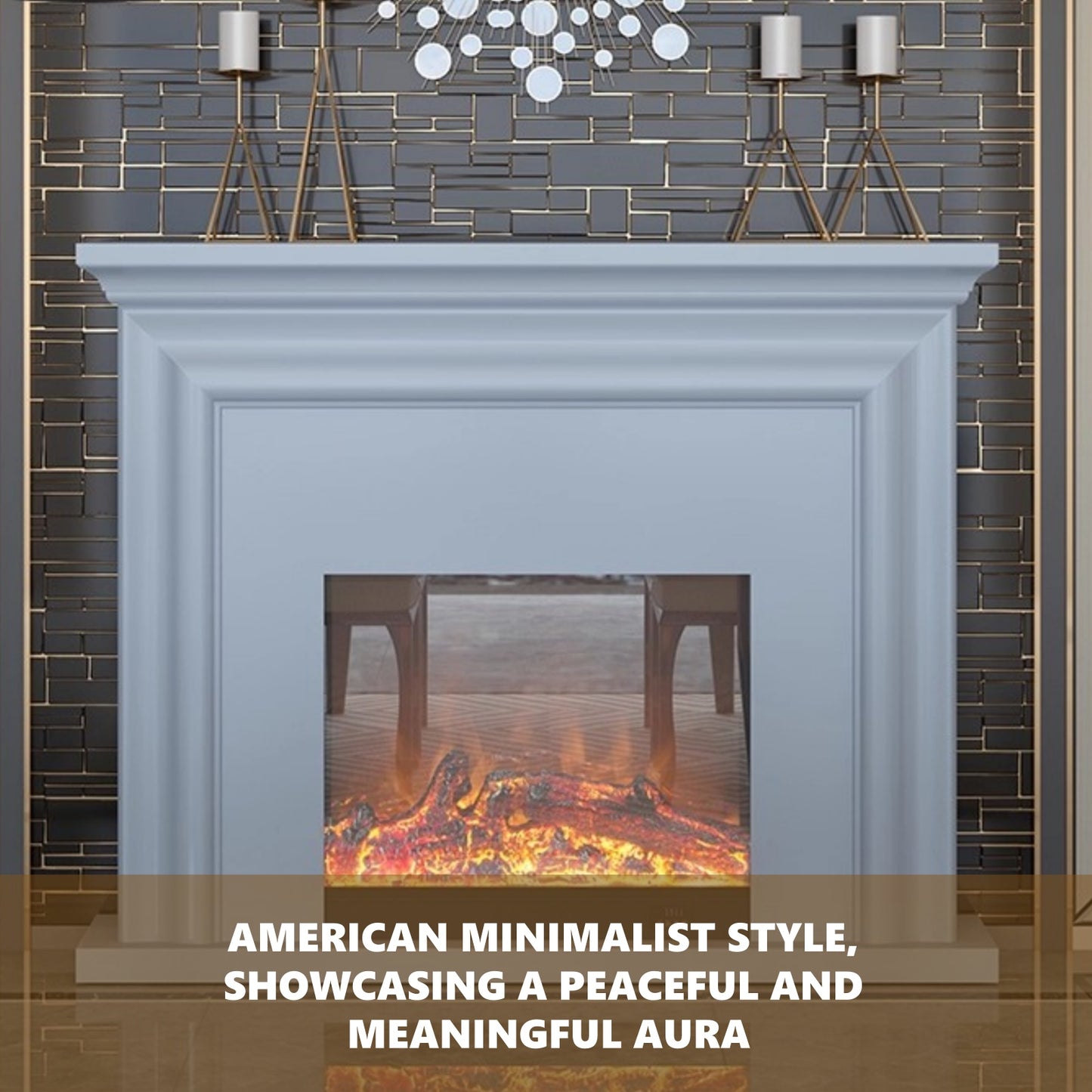 Aihm-Lon Exquisite Electric Fireplace Three-dimensional Frame Design 39”-59”