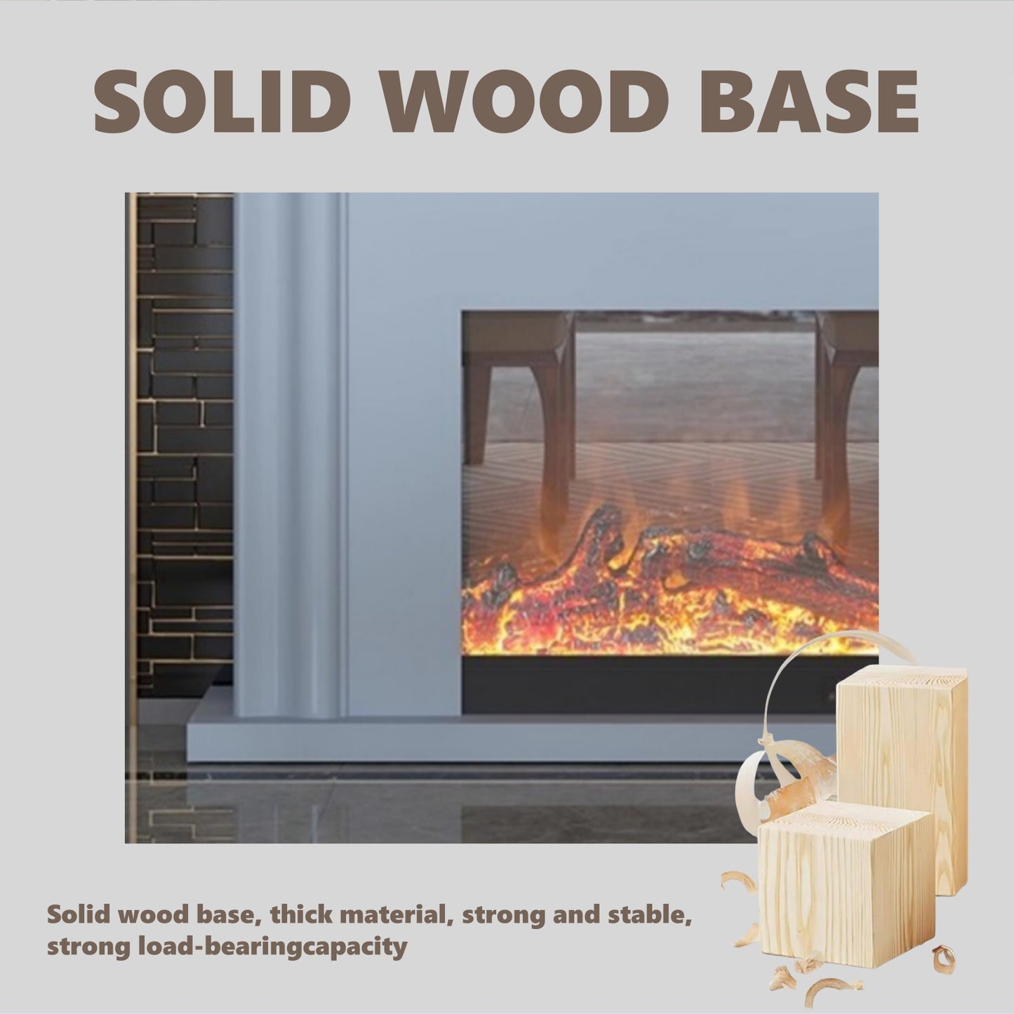 Aihm-Lon Exquisite Electric Fireplace Three-dimensional Frame Design 39”-59”