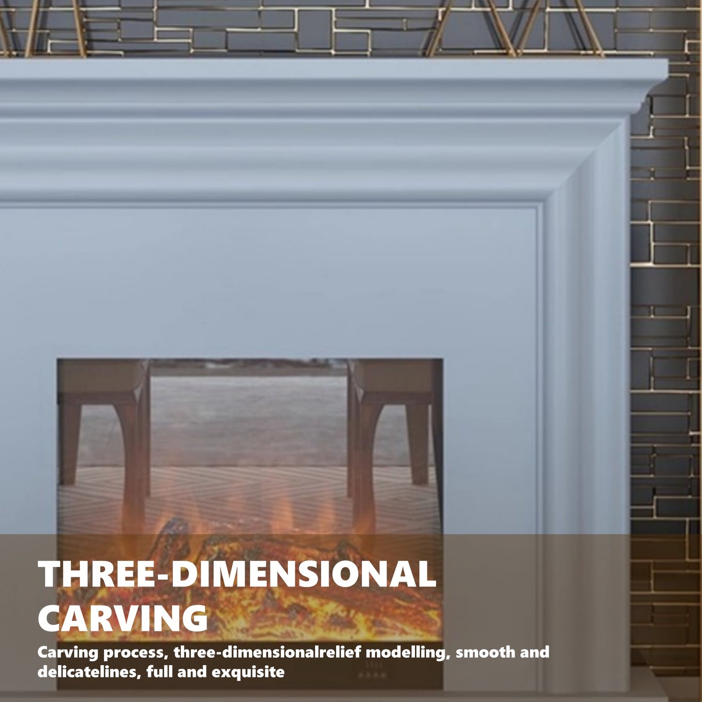 Aihm-Lon Exquisite Electric Fireplace Three-dimensional Frame Design 39”-59”