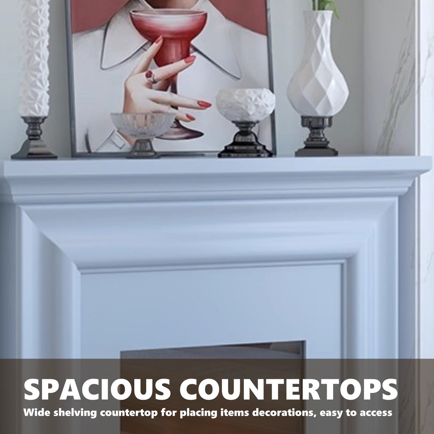 Aihm-Lon Exquisite Electric Fireplace Three-dimensional Frame Design 39”-59”