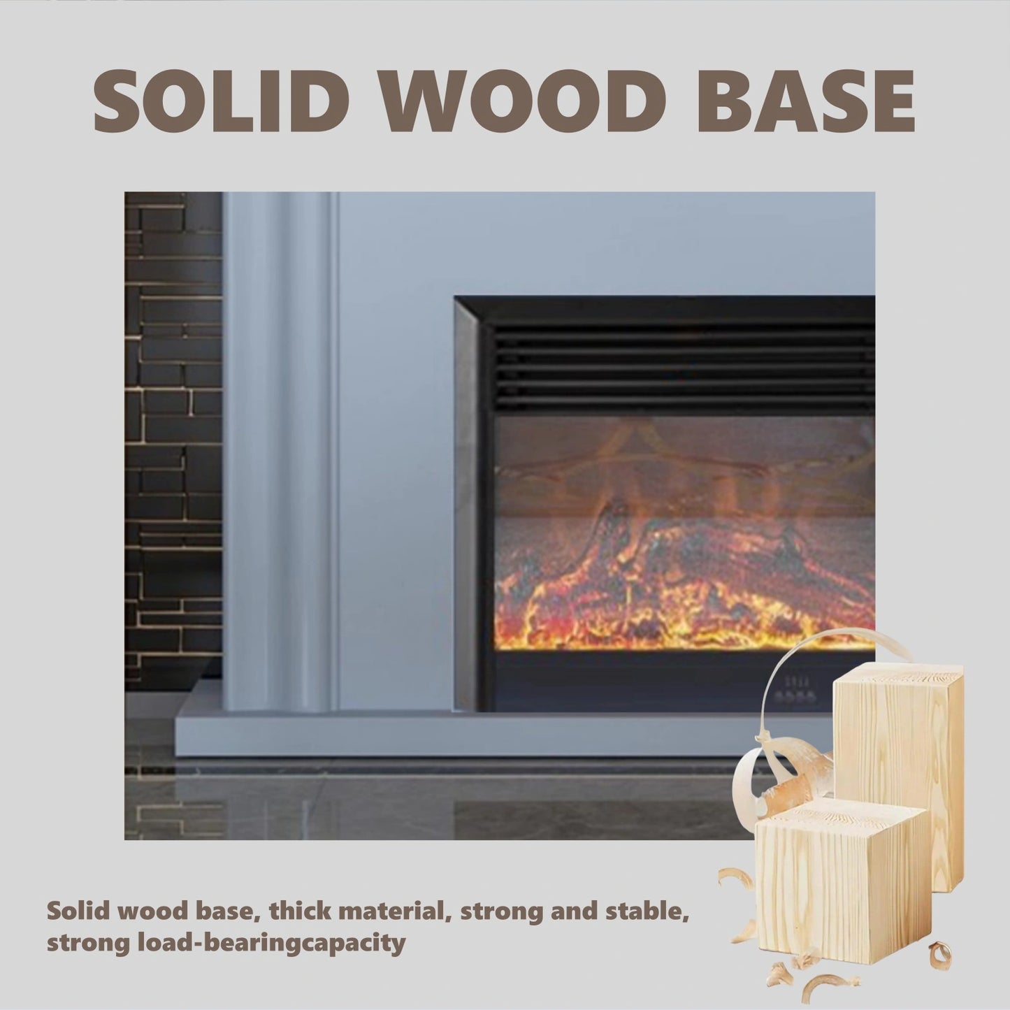 Aihm-Lon Modern Electric Fireplace with Parallel Line Design 39”-59”