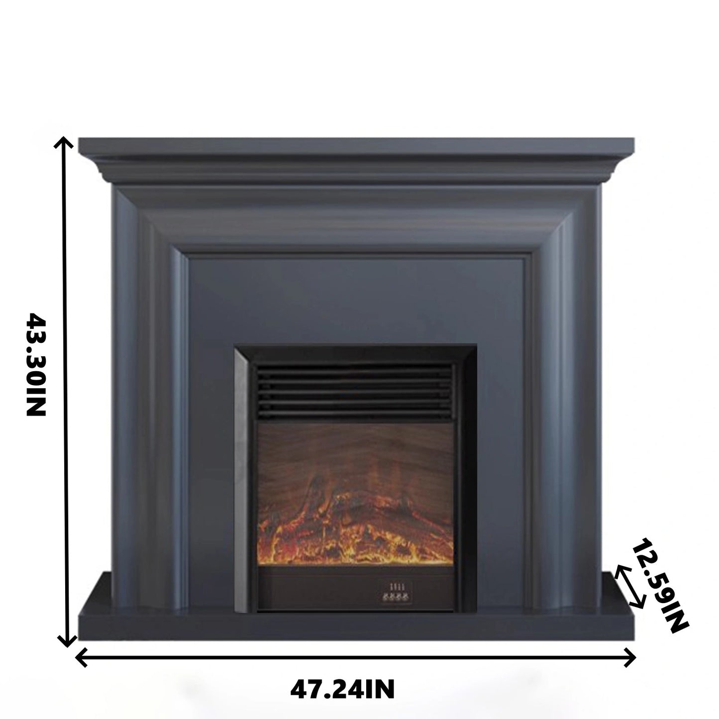 Aihm-Lon Modern Electric Fireplace with Parallel Line Design 39”-59”