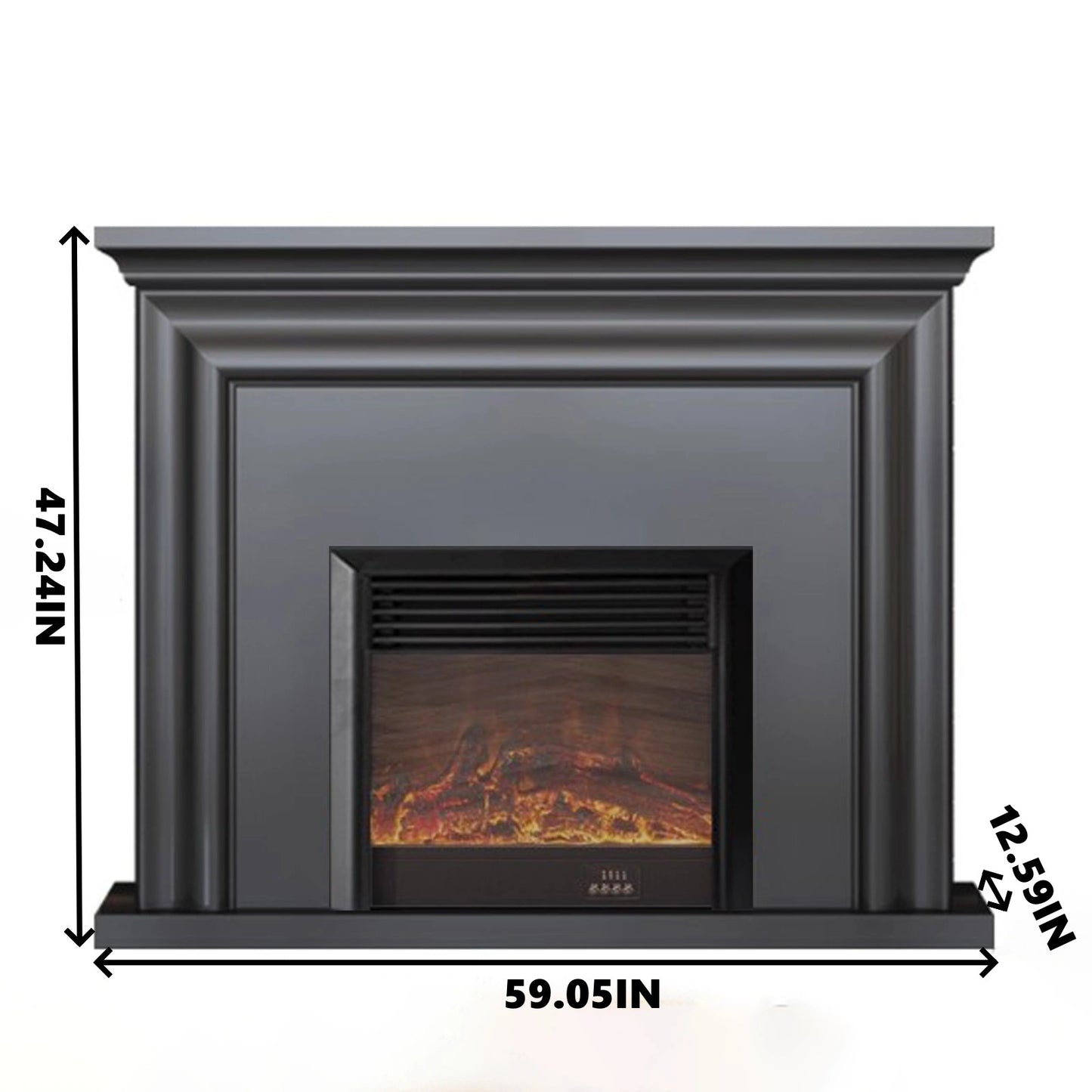 Aihm-Lon Modern Electric Fireplace with Parallel Line Design 39”-59”