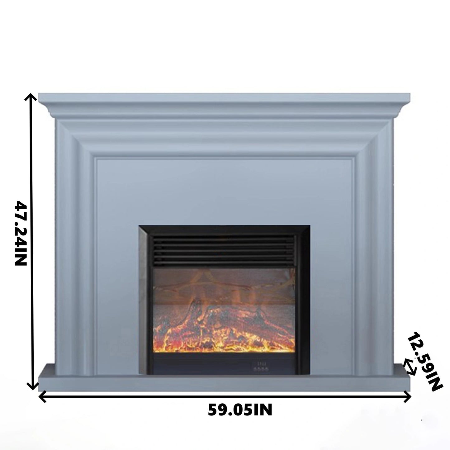 Aihm-Lon Modern Electric Fireplace with Parallel Line Design 39”-59”