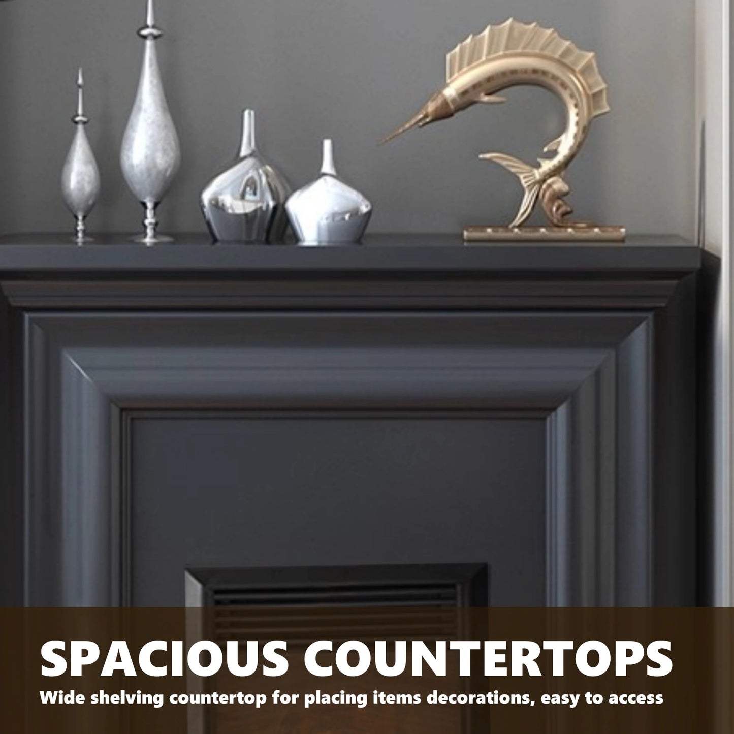 Aihm-Lon Modern Electric Fireplace with Parallel Line Design 39”-59”