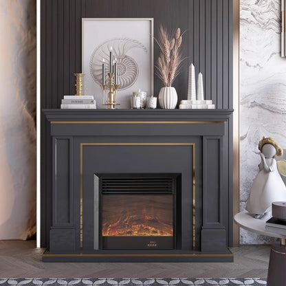 Aihm-Lon American Electric Fireplace with Golden Border Design 59”