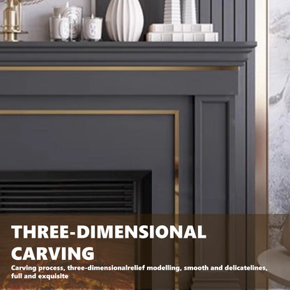 Aihm-Lon American Electric Fireplace with Golden Border Design 59”