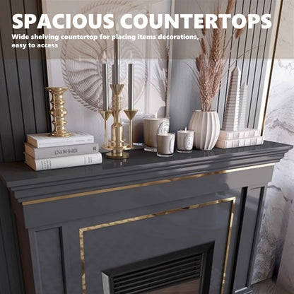 Aihm-Lon American Electric Fireplace with Golden Border Design 59”