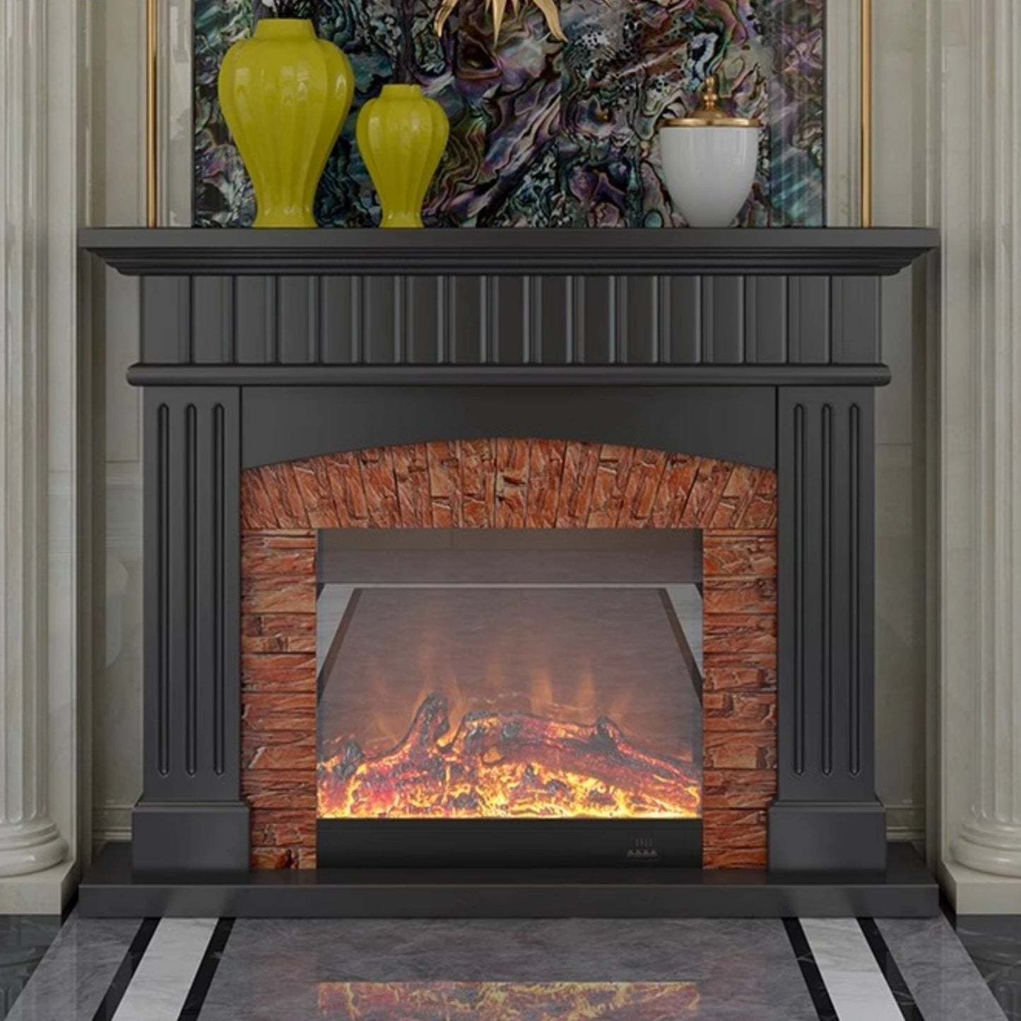 Aihm-Lon Decorative Electric Fireplace Stone-Effect Texture Design 47”-59”