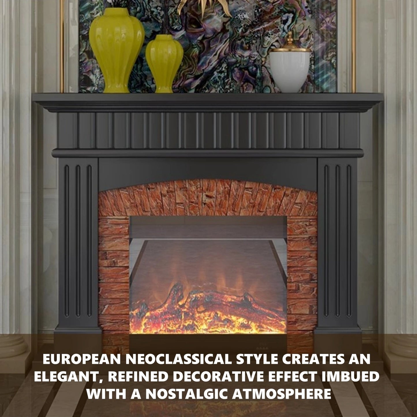 Aihm-Lon Decorative Electric Fireplace Stone-Effect Texture Design 47”-59”