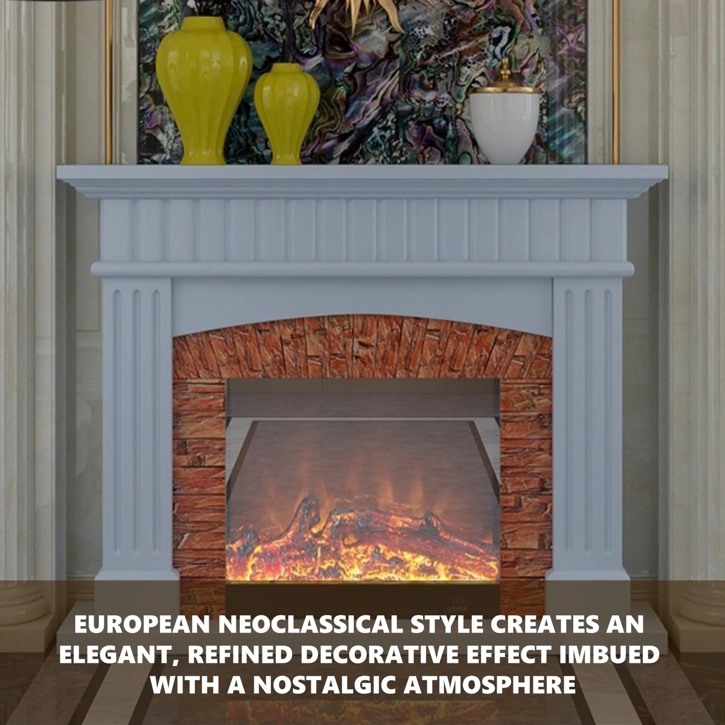 Aihm-Lon Decorative Electric Fireplace Stone-Effect Texture Design 47”-59”