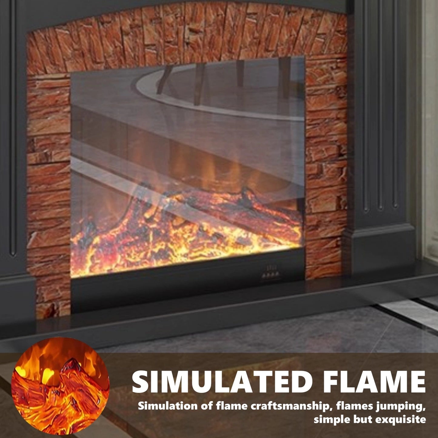 Aihm-Lon Decorative Electric Fireplace Stone-Effect Texture Design 47”-59”