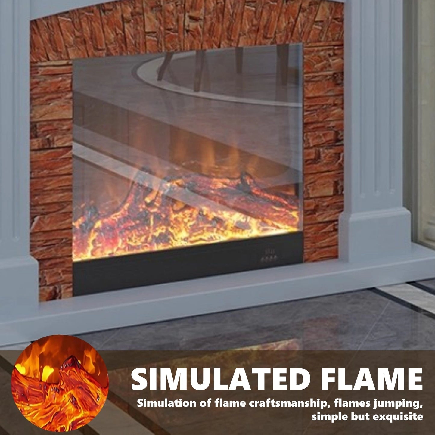 Aihm-Lon Decorative Electric Fireplace Stone-Effect Texture Design 47”-59”