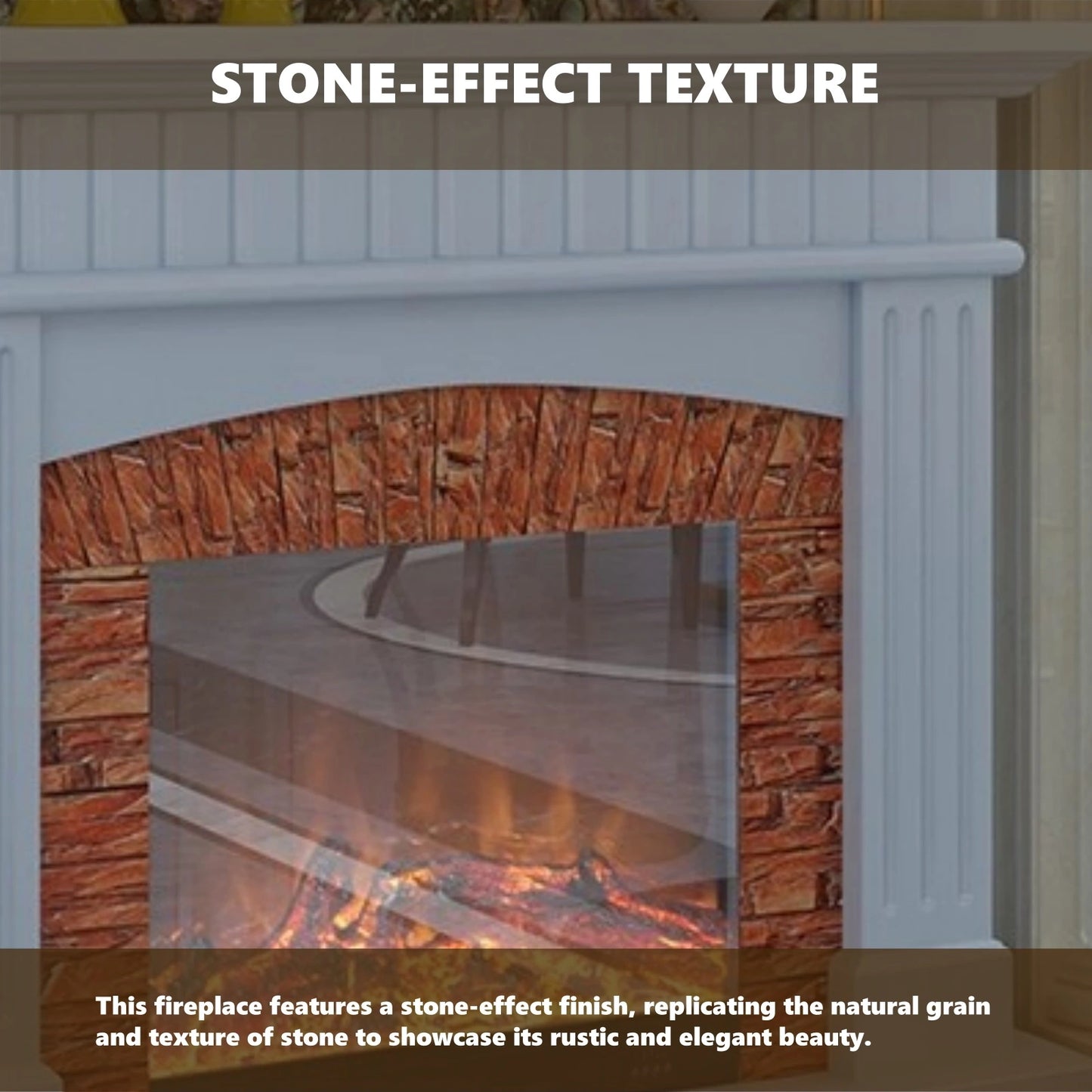 Aihm-Lon Decorative Electric Fireplace Stone-Effect Texture Design 47”-59”
