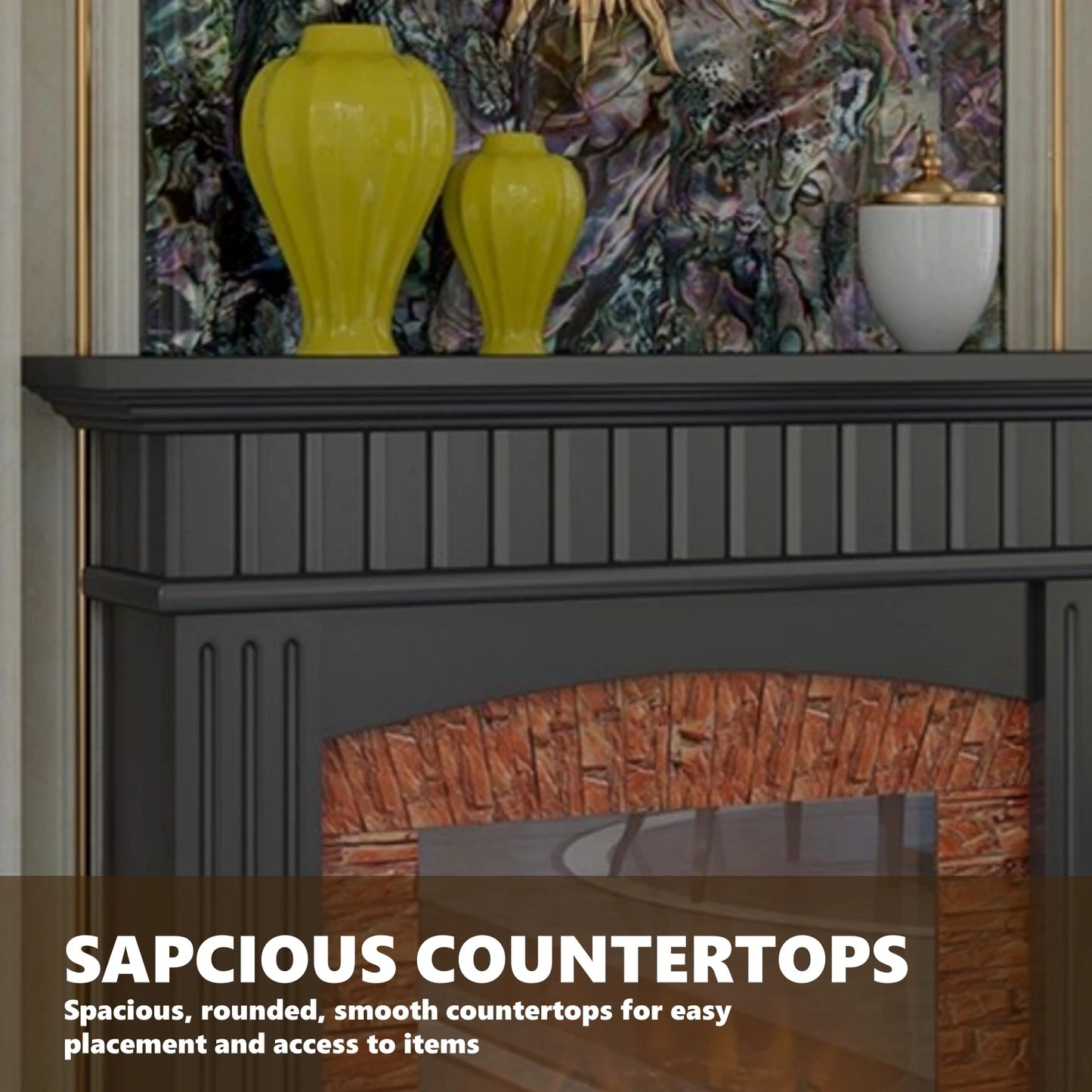 Aihm-Lon Decorative Electric Fireplace Stone-Effect Texture Design 47”-59”