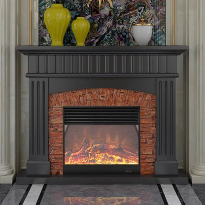 Aihm-Lon Striped Electric Fireplace Stone-Effect Texture Design 47”-59”