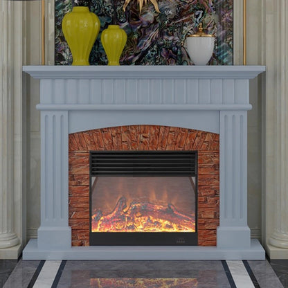 Aihm-Lon Striped Electric Fireplace Stone-Effect Texture Design 47”-59”