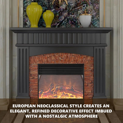 Aihm-Lon Striped Electric Fireplace Stone-Effect Texture Design 47”-59”