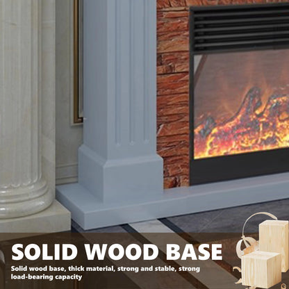 Aihm-Lon Striped Electric Fireplace Stone-Effect Texture Design 47”-59”