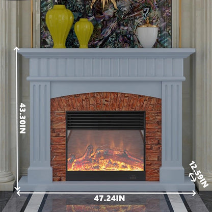 Aihm-Lon Striped Electric Fireplace Stone-Effect Texture Design 47”-59”