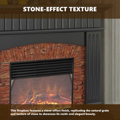 Aihm-Lon Striped Electric Fireplace Stone-Effect Texture Design 47”-59”