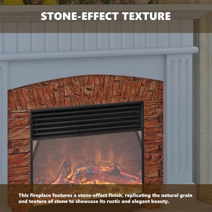 Aihm-Lon Striped Electric Fireplace Stone-Effect Texture Design 47”-59”
