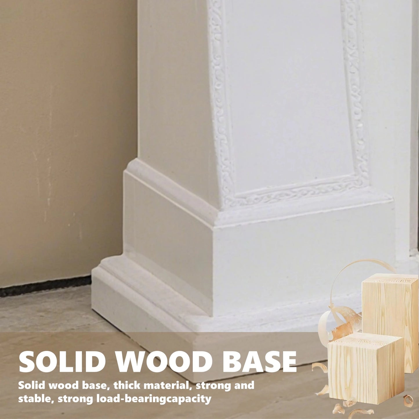 Aihm-Lon White Electric Fireplace with Wavy Border Design 59”