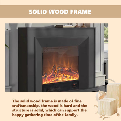 Aihm-Lon White Electric Fireplace with Heating Core Overlay Design 47-71’’