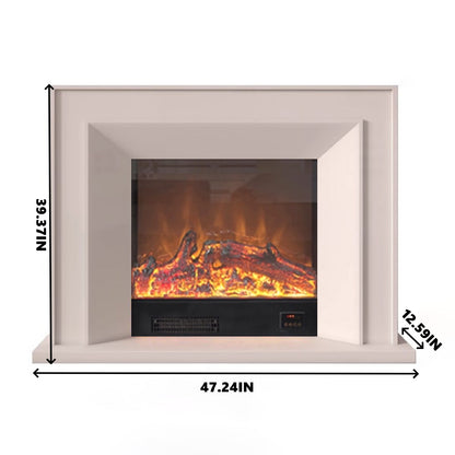 Aihm-Lon White Electric Fireplace with Heating Core Overlay Design 47-71’’
