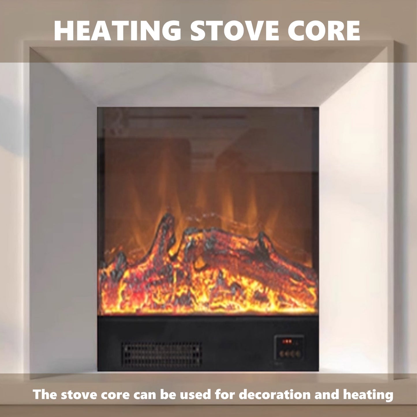 Aihm-Lon White Electric Fireplace with Heating Core Overlay Design 47-71’’