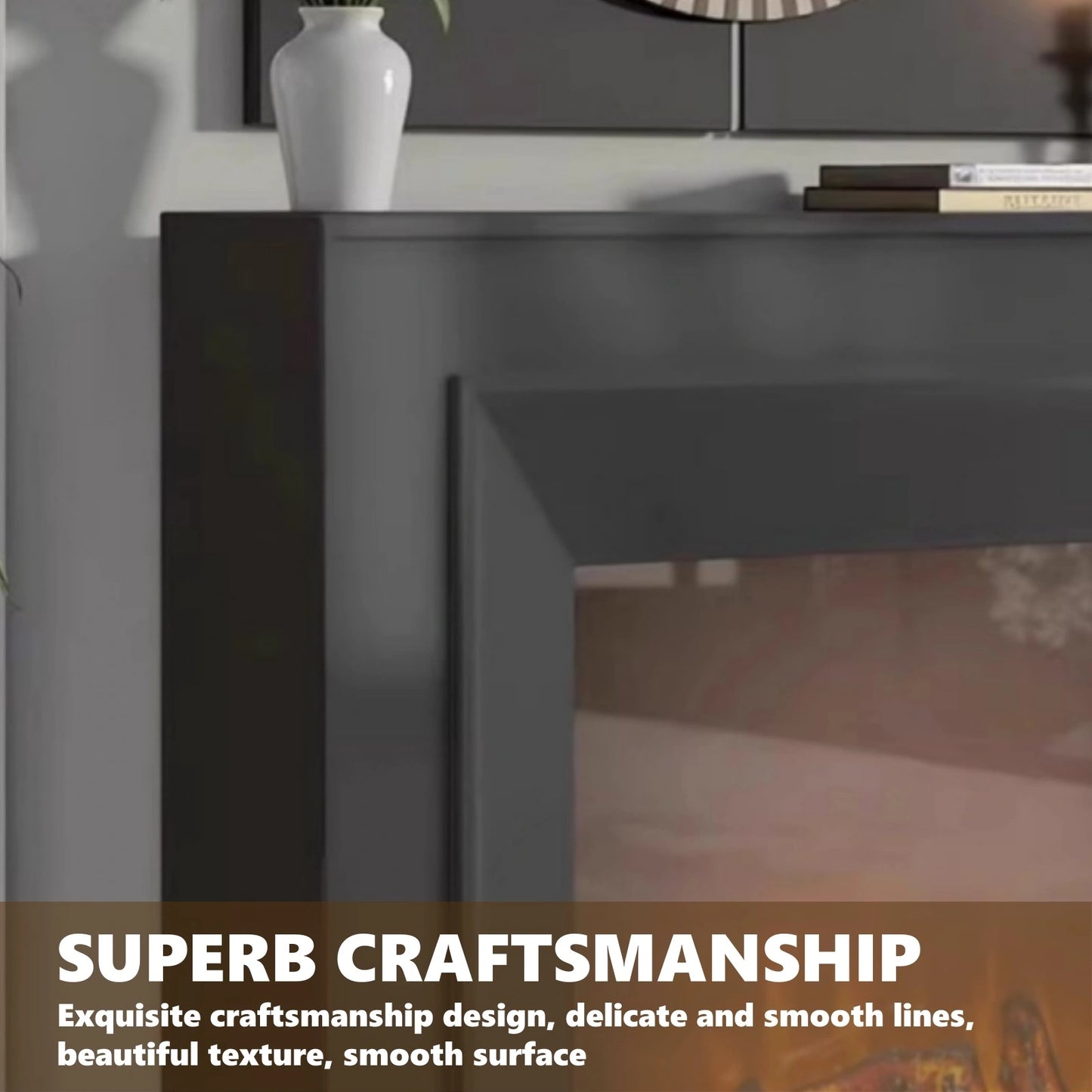 Aihm-Lon Elegant Electric Fireplace Minimalist Line Design 47”-71”