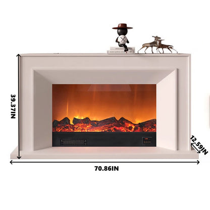 Aihm-Lon White Electric Fireplace with Heating Core Overlay Design 47-71’’