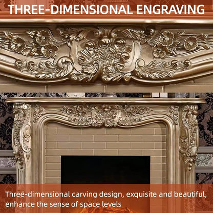 Aihm-Lon Luxurious Electric Fireplace with European Baroque Patterns 59”